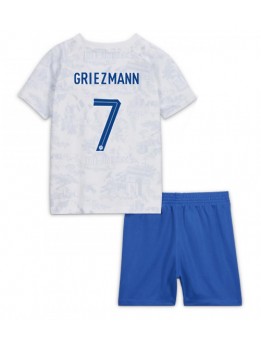 Otroški Nogometna dresi replika Francija Antoine Griezmann #7 Gostujoči SP 2022 Kratek rokav (+ hlače)